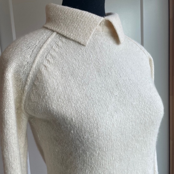 Sunday Best Polo Angora and Lamb's Wool Sweater Cream - Picture 1 of 10